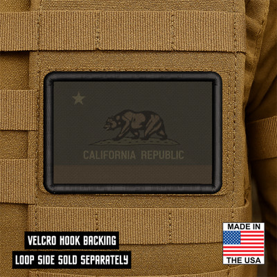 Tactical California State Flag Printed Morale Patch - 2x3 Inch, Hook & Loop