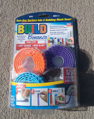 Build Bonanza Block Tape NEW Peel & Stick Building Blocks Block Base 12 FT