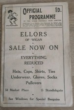 3/3/37 WIGAN V CASTLEFORD RUGBY LEAGUE  MATCH PROGRAMME VERY RARE