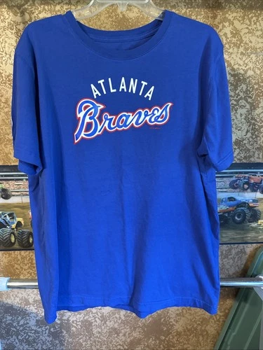 🔥New Era Atlanta Braves T-Shirt MLB Graphic Tee Size XL BLUE