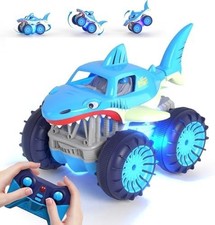 Amphibious Remote Control Shark Monster Truck Squirt Water,4Wd All-Terrain Off-R