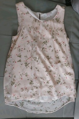 Sommer Top   ärmellose Bluse Hängerchen Clockhouse C&A Gr 36 apricot  Neuw  