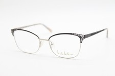 NEW NICOLE MILLER DELAVAN C01 BLACK SILVER AUTHENTIC EYEGLASSES 52-17