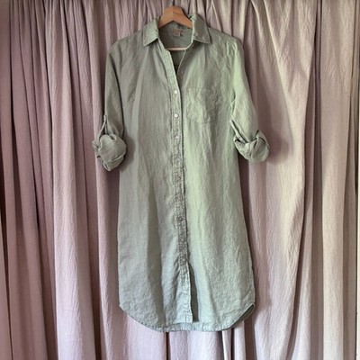 Magaschoni Linen Shirt Dress Sage Green XS Button Down Midi | eBay Magaschoni Linen Shirt Dress Sage Green XS Button Down Midi | eBay