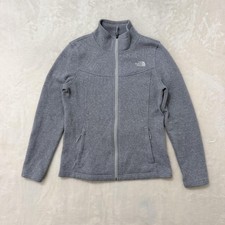 The North Face Fleece Jacket Womens Medium Gray Full Zip Stand Collar Outdoor