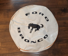 **Rare NOS** Ford Bronco Tire Cover White/Black Lettering With Orange Piping