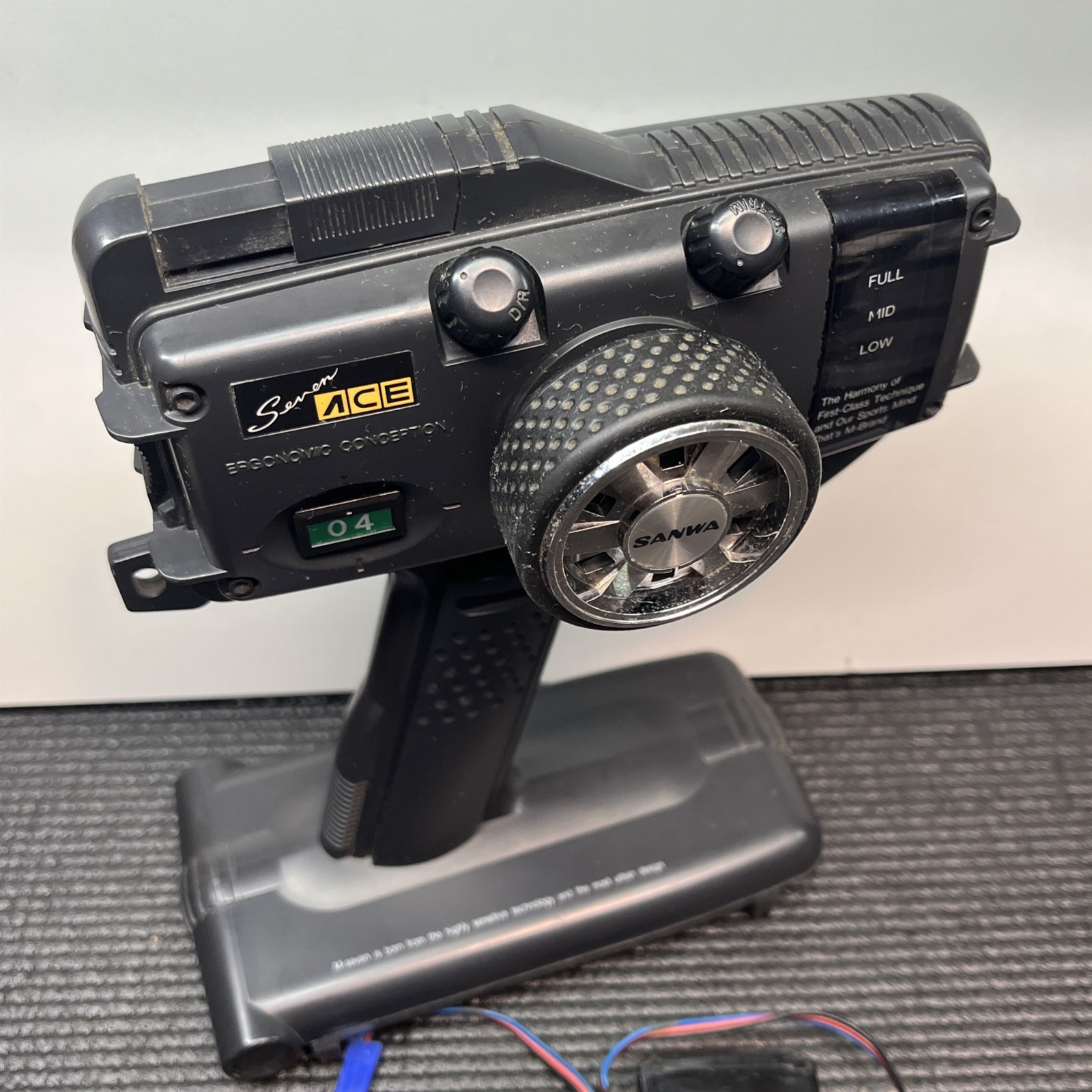 Sanwa Seven Ace RC Pistol Transmitter W Receiver & Servo Tested Working AM 27MHz