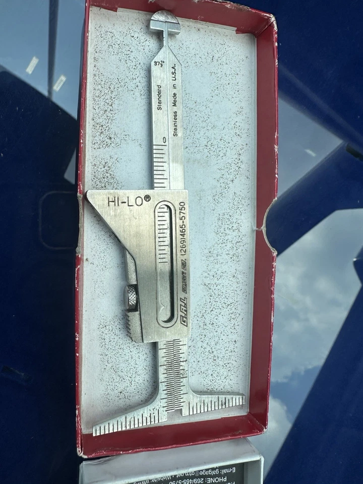 Vintage G.A.L. GAGE Co. “HI-LO” Tubería Montaje y Medidor de Soldadura Acero Inoxidable EE. UU. Foto 2 de 4