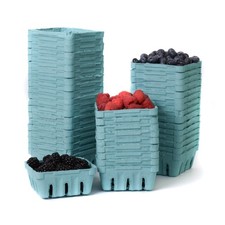 JAK Industrial 45 Half Pint Berry Basket &ndash; Pulp Fiber Vented Small, Green