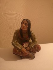 Native American Sitting Statue Figurine