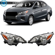 Pair For Mitsubishi Mirage Mirage G4 2021-2024 Headlights Halogen Chrome Lhrh Pair For Mitsubishi Mirage Mirage G4 2021-2024 Headlights Halogen Chrome Lhrh
