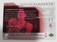2003-04 Upper Deck Finite Elements YAO MING Game Used Jersey #FJ15