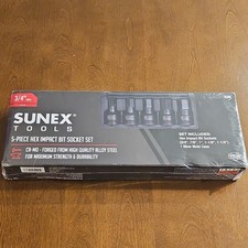 Sunex Tools 5 Piece Hex Impact Bit Socket Set 34 Drive