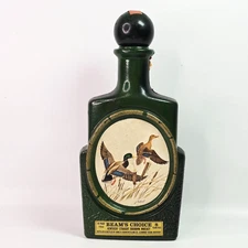 Vintage Jim Beam's Choice Bourbon Whiskey Mallard Green Decanter - Empty