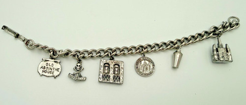 VINTAGE New Orleans French Quarter Charm Bracelet Old Absinthe House