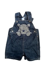 Vtg Disney Baby Winnie The Pooh Kids Toddler Denim Jean Overalls Size 6-9 Months