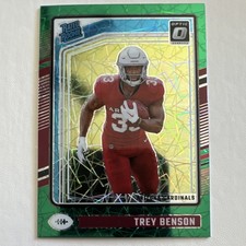 2024 Panini Donruss Optic Trey Benson #293 Rated Rookie Green Velocity Prizm