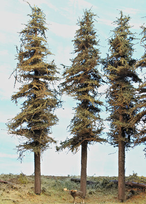 THREE Standard Fir Trees, 11 inches, USA Handmade Models, HO-N-O-S, LOW$SHIP