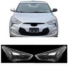 For Hyundai Veloster 2011-2017 LH+RH Side Headlight Headlamp Clear Lens Cover