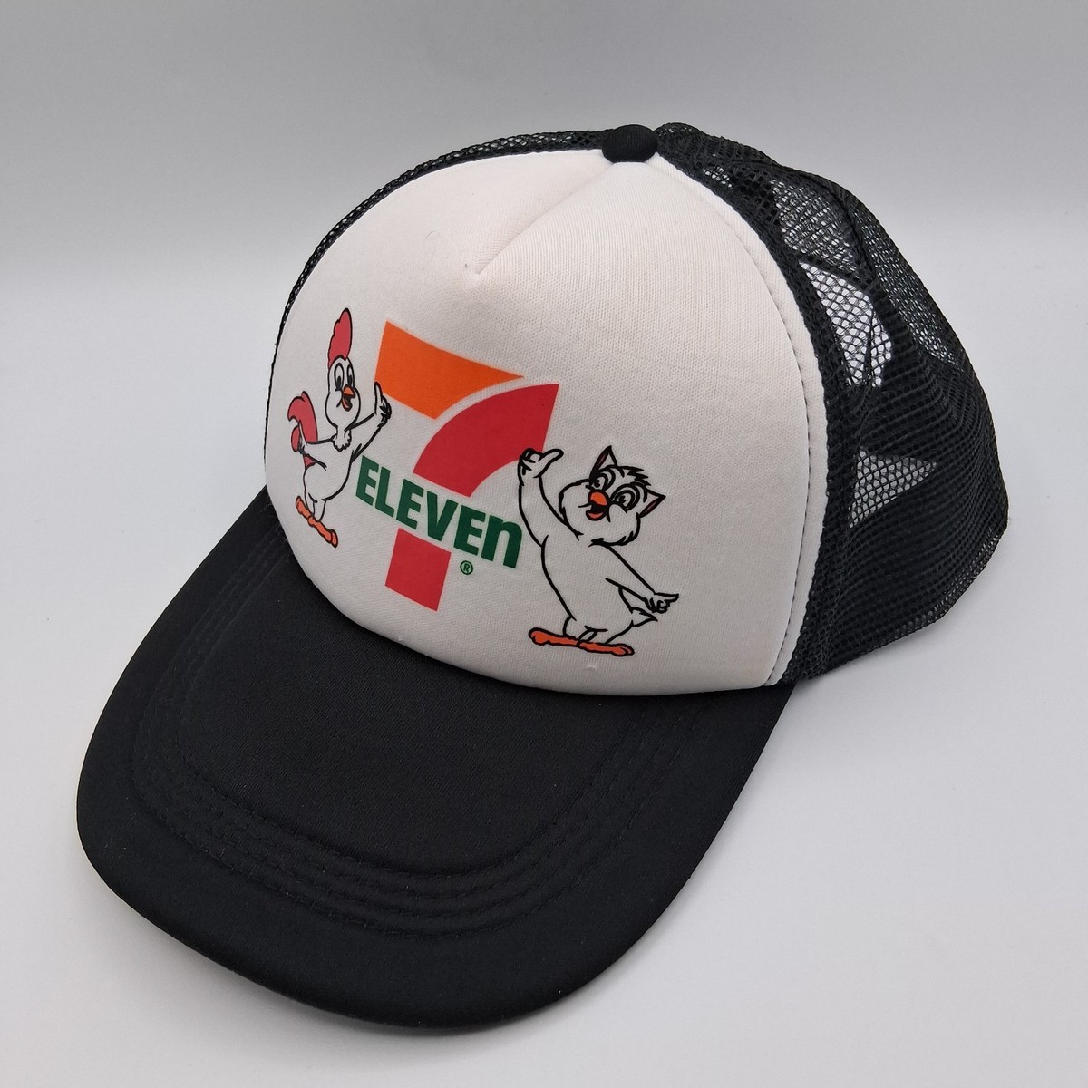 Vintage 7 Eleven Hat Snapback Advertising Cap Rooster Owl  display picture 2