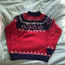 Vintage JC Penney Sweater Mens XL Nordic Fair Isle Knit 70s 80s Pullover Crew