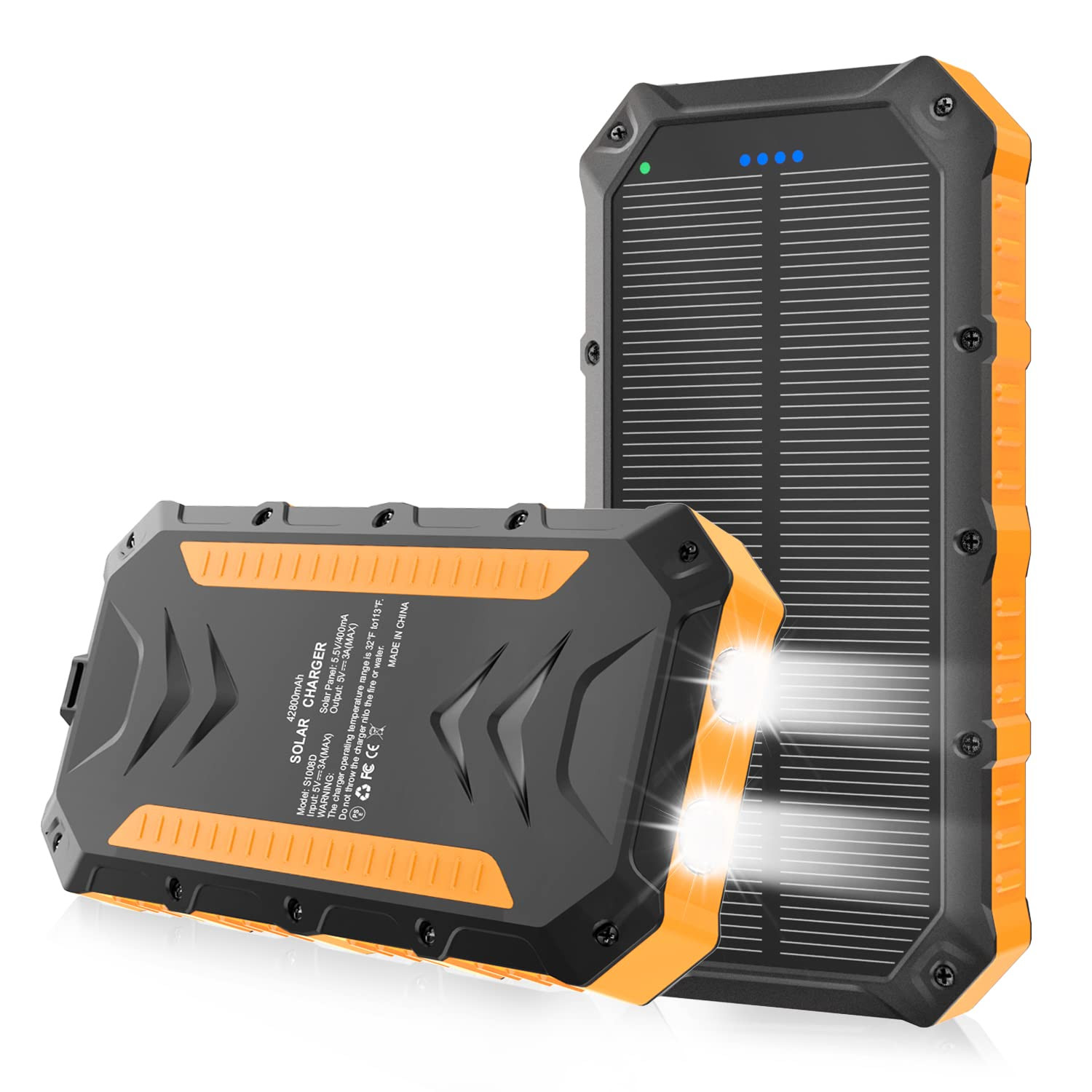 Solar Charger, Solar Power Bank, 42800mAh Portable Charger, QC 3.0 Fast Charg...