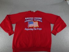 Vintage Desert Storm Sweatshirt Mens XL Red USA Support The Troops 90s Jerzees