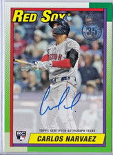 2025 Topps Update CARLOS NARVAEZ 1990 TOPPS AUTO RC #90B2-CN BOSTON RED SOX
