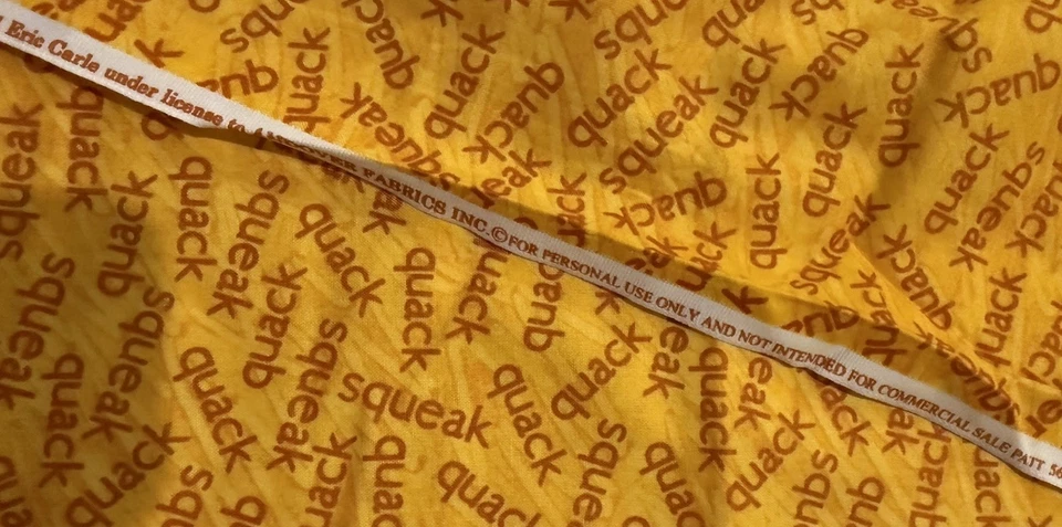 Andover Fabric 10 Little Rubber Ducks Eric Carle QUACK SQUEAK Yellow 44” BTY - Image 4 of 4