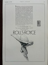 Rolls-Royce Phaeton Mascot "Spirit of Ecstasy" Original Vintage Magazine Ad 1922