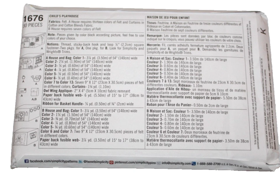 Simplicity Pattern 1676 Childrens Playhouse Play Space Pirate Ship Foldable - Image 2 of 2