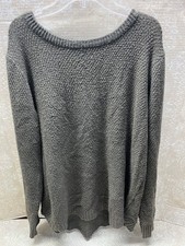 Pink Clover Women  s Rounded Hem Green XL Pullover Sweater