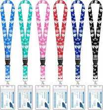 6 Pack Cruise Lanyard for Ship Cards Detachable Lanyards with Waterproof ID Badg