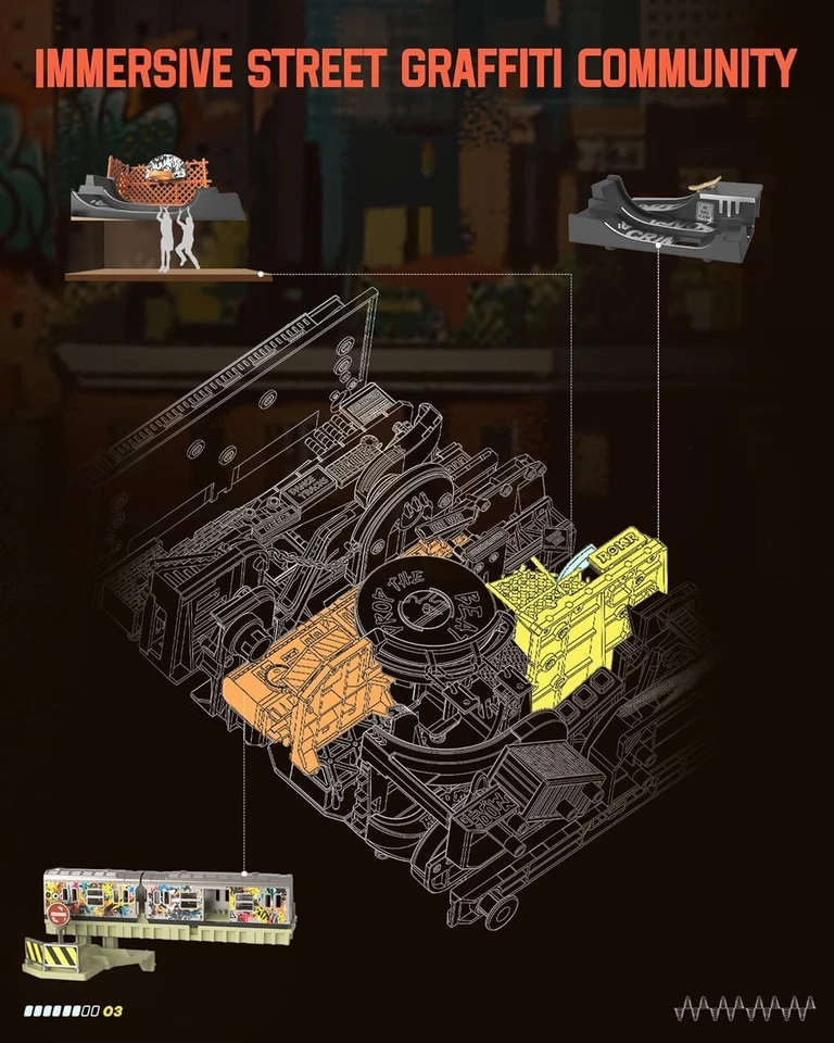 ROKR Parallel World Hip-hop Street Marble Run Mechanical 3D Puzzle Model Gift - Image 2 of 4