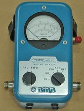 Bird 4304 Thruline Wattmeter with Case 0 - 500w 25Mhz - 1Ghz w/ RF sample port