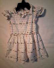 JANIE AND JACK Baby Girls 6-12M White Ditsy Floral Print Dress w/Ruffle Was 64