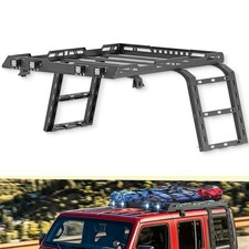 Roof Rack Cargo Basket For 2018-2025 Jeep Wrangler Jl 4 Dr With 4 Led Lights