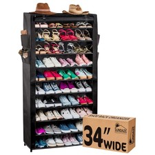 Shoe Rack with Cover - 10 Tier Shoe Rack for Front Door Entrance, Sturdy Tall...