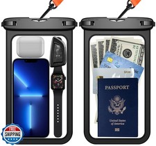 Temdan 2 Pcs Waterproof Phone Pouch, Up to 10" Large Universal