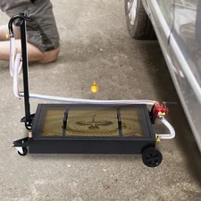 15 Gallon Oil Drain Tank Oil Drain Pan Large Capacity Oil Change Pan Dolly +Pump