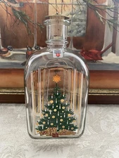 Vintage Holmegaard Christmas Glass Bottle Danish Holiday Decor