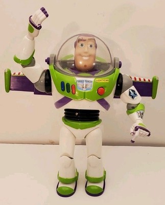 Disney Pixar Buzz Lightyear 12  Talking Figure Thinkway Toys WORKS Lights Wings 