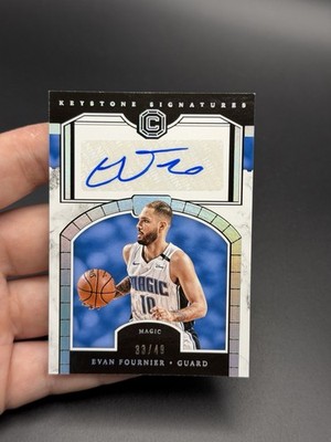 2017-18 Panini Cornerstones Keystone Signatures Evan Fournier Auto # d 33/49