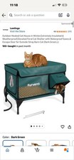 Indoor  Outdoor Elevated Cat House with Escape Door, Model 2025-GJWMXMW-S
