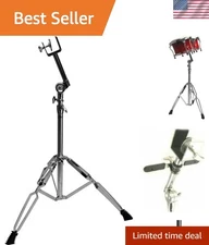 Professional Adjustable Chrome Bongo Stand - 24" to 47.5" with Stabilizing Bar