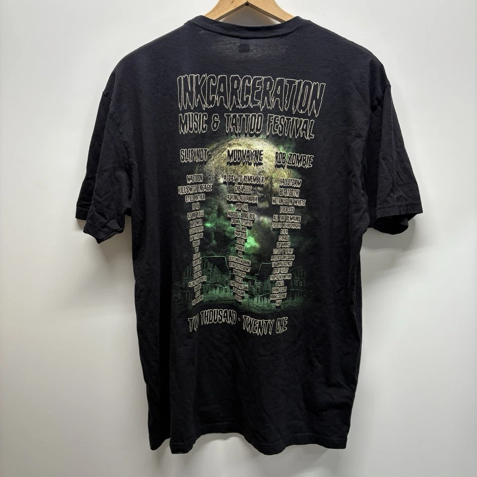 Camiseta negra para adulto 2021 Inkcarceration Music & Tattoo Festival Ohio 2XL Foto 4 de 4