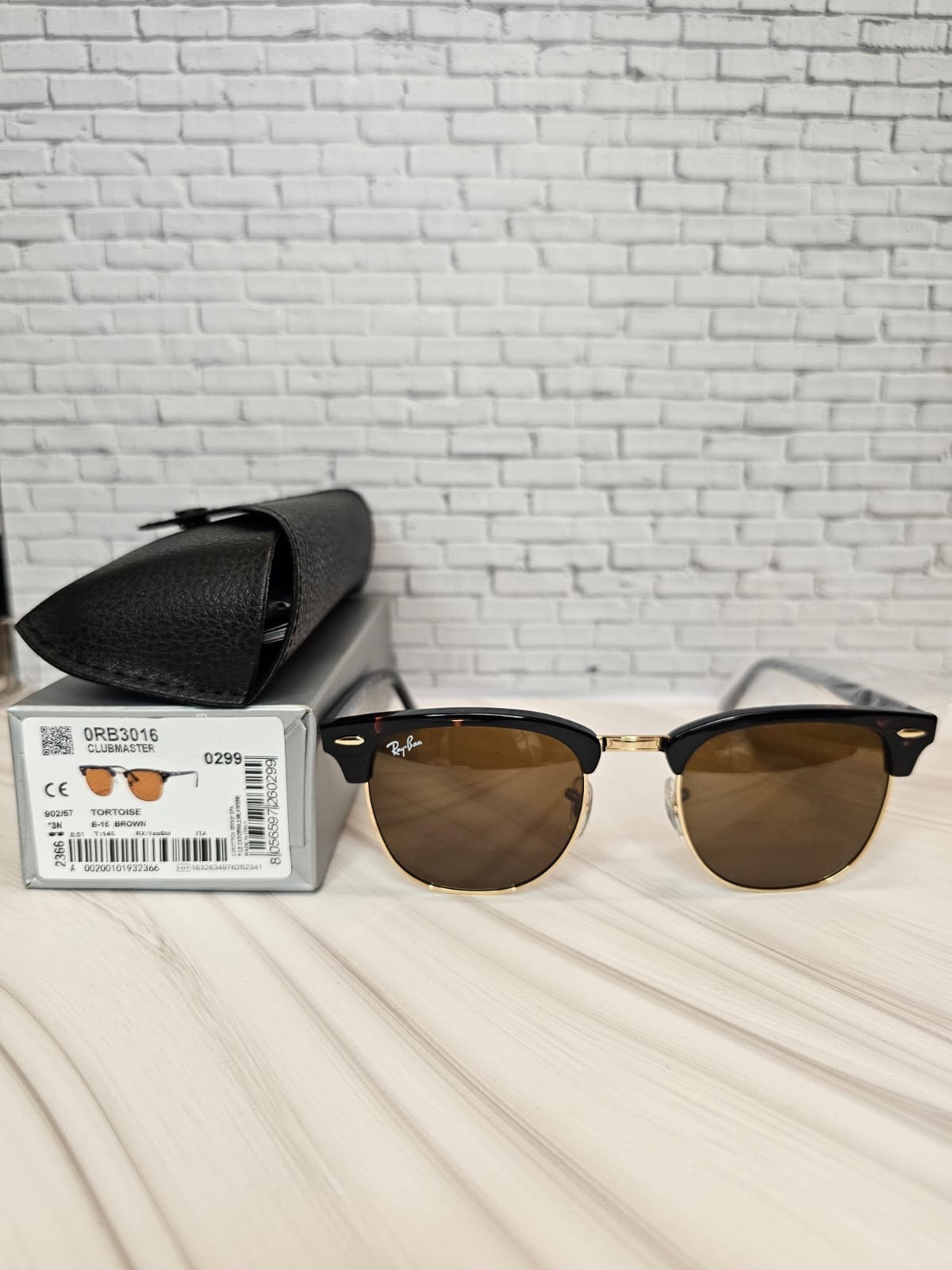 Ray-ban Rb3016 Clubmaster,902/57 Montatura Tortoise,lenti Marrone