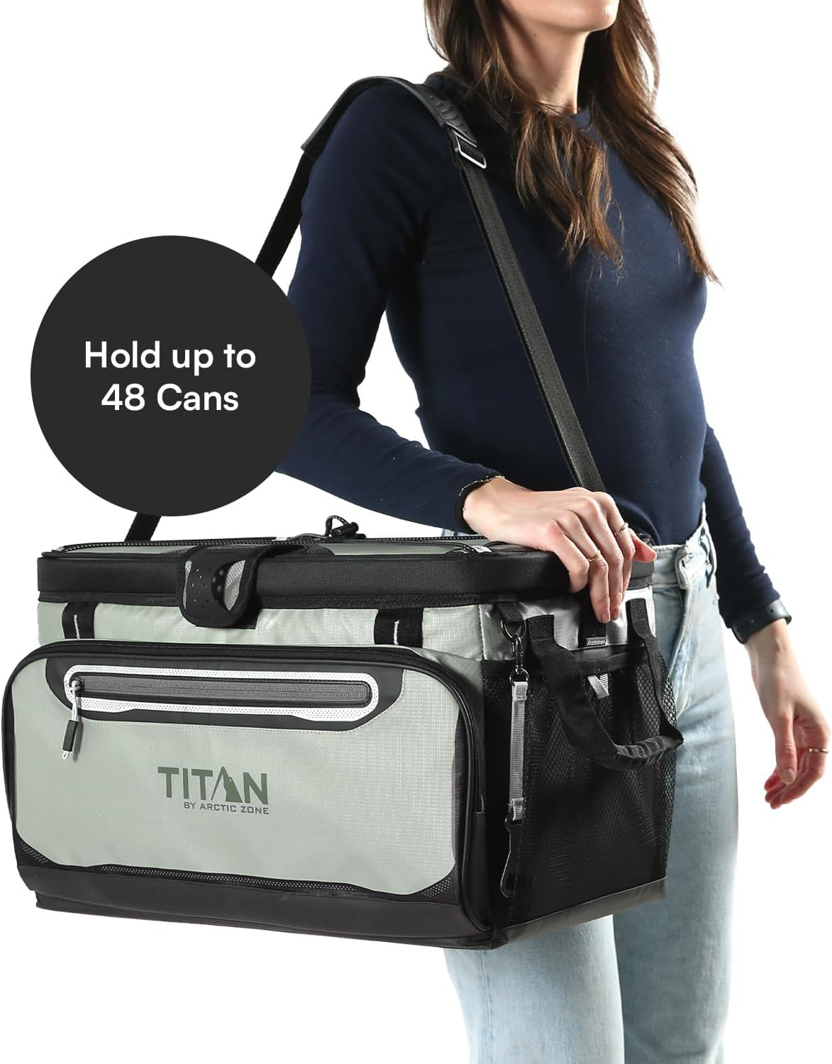 Zipperless Soft Cooler with Hardbody Liner, 48 Can Capacity, Seagrass