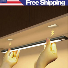 LED Motion Sensor Under Cabinet Closet Light USB Rechargeable Kitchen Lamp Strip
