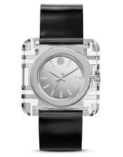 Tory Burch Women's TRB3001 Chronograph Silver Tone Blue Dial Nylon Strap Watch